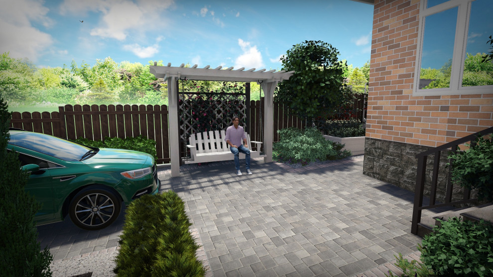 Ландшафтный проект с террасированием участка