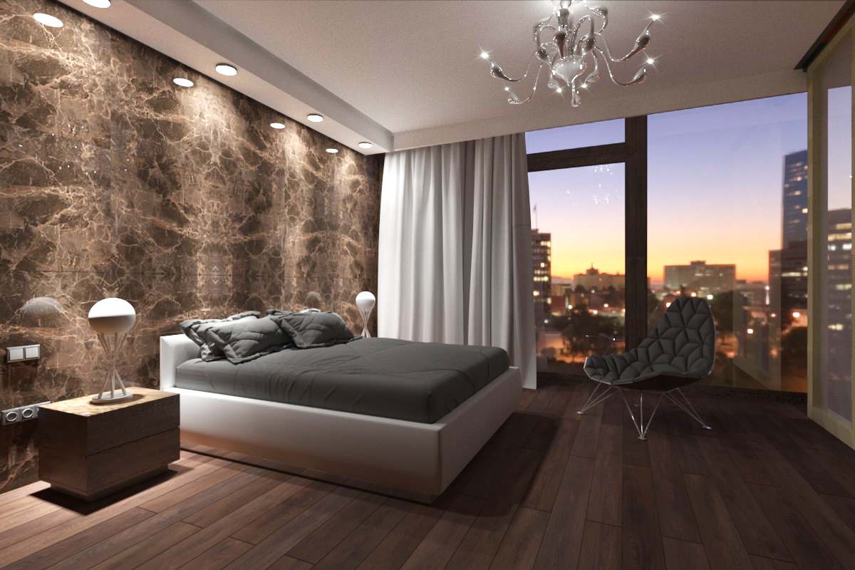 Спальня с минимальным наполнением мебели и максимально комфортной атмосферой