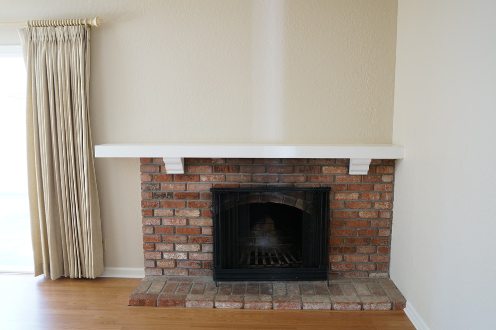 Baseboard meeting lower Fireplace footing