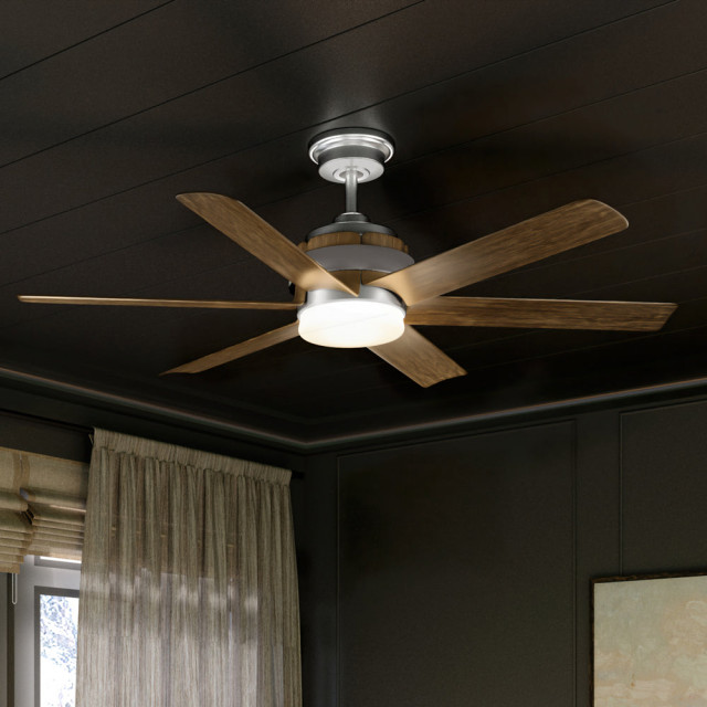 Luxury Transitional Ceiling Fan, Aged Nickel