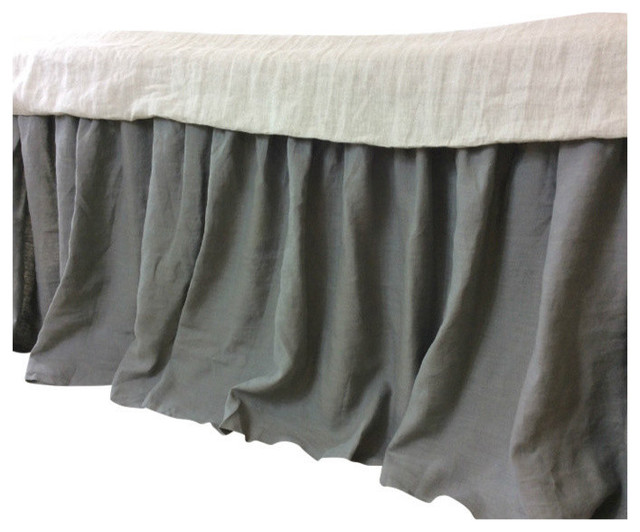 Medium Gray Linen Bed Skirt Bedskirts By Superiorlinenshandmade