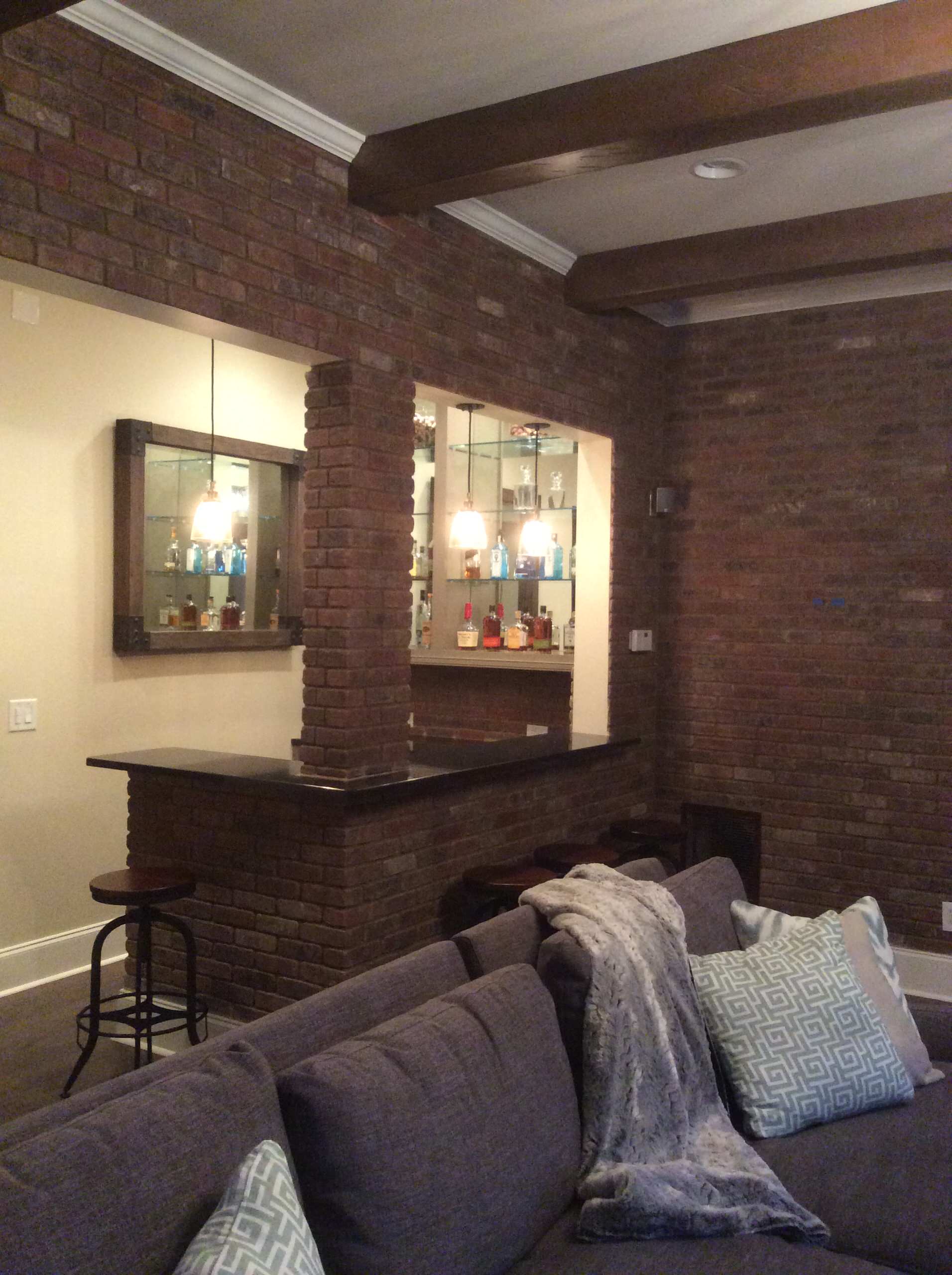 Industrial and Rustic Mix in Basement Makeover