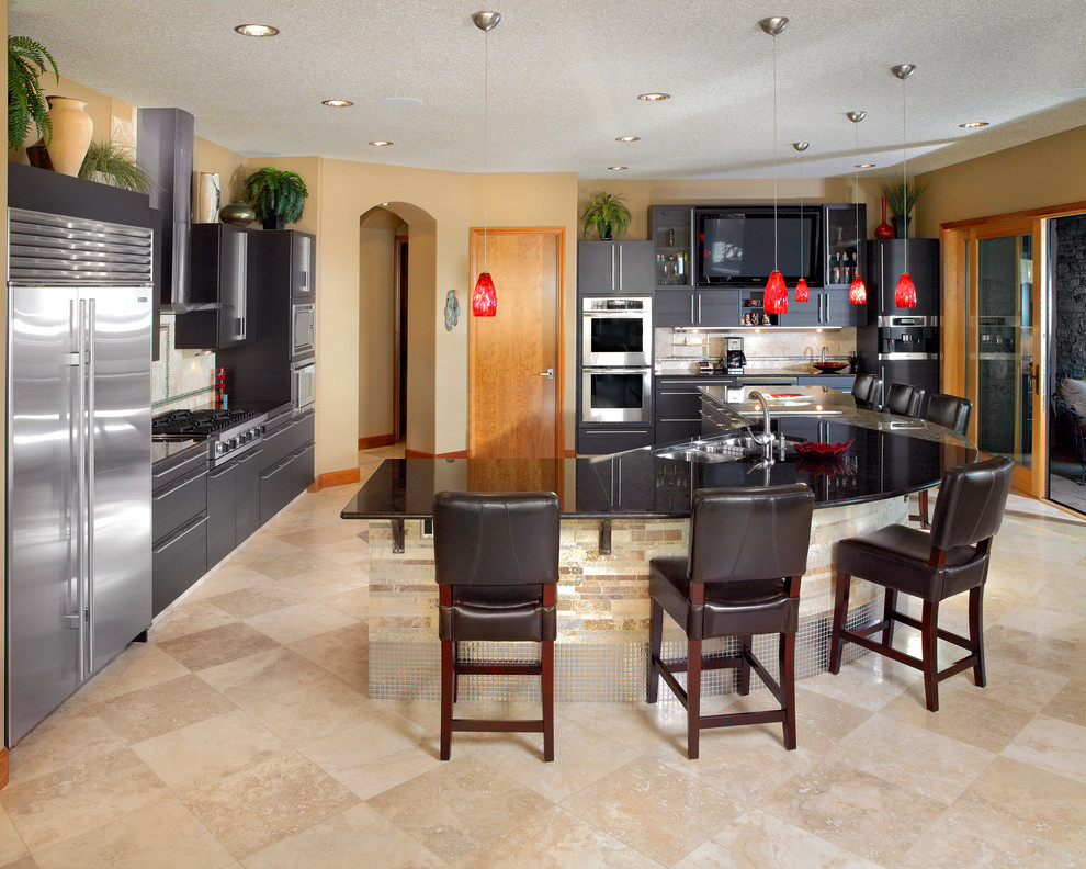 This is an example of a transitional kitchen in Edmonton.