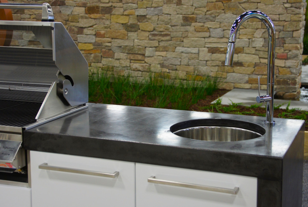 Outdoor Kitchen Polished Concrete Benchtops, Doors and Drawers