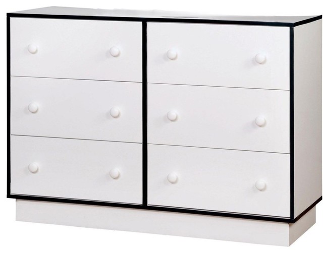 Dresser With 6 Drawers Blue White Contemporary Dressers