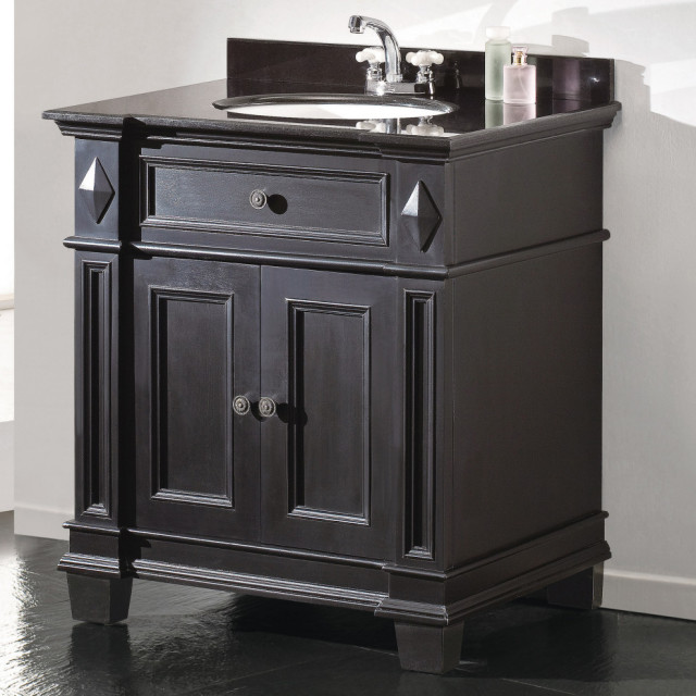 Essex AntiqueStyle Vanity, Black Traditional Bathroom Vanities And