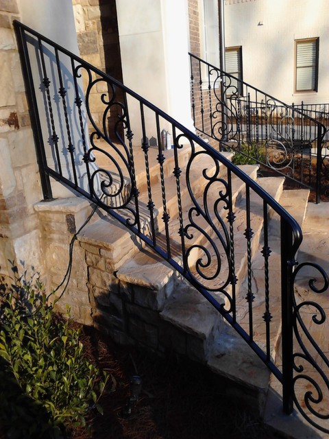 Exterior Wrought Iron Handrail / Railing - Mediterranean - Entry