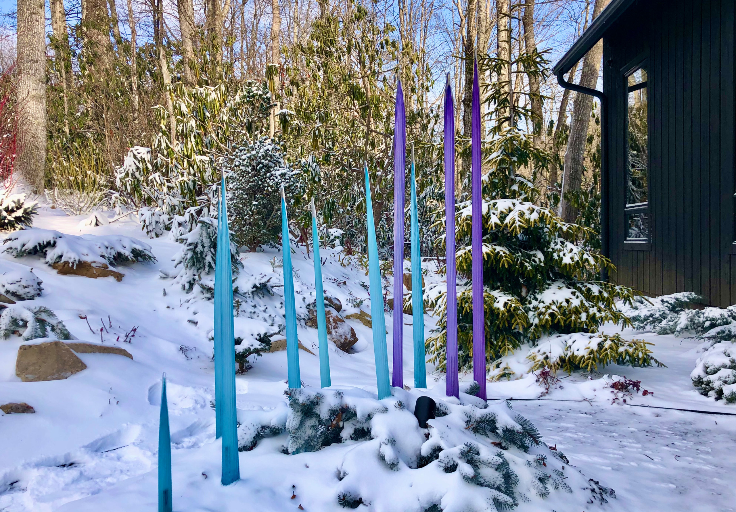 Glass art and snow.