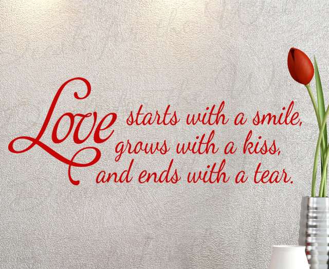 Wall Decal Quote Vinyl Sticker Art Lettering Large Love Starts with a Smile L63