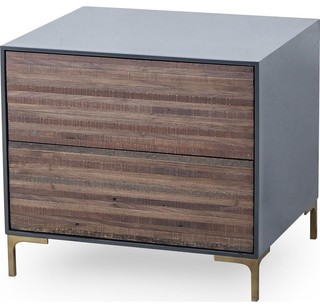Resource Decor Zuma Nightstand, Charcoal Gray - Contemporary ...