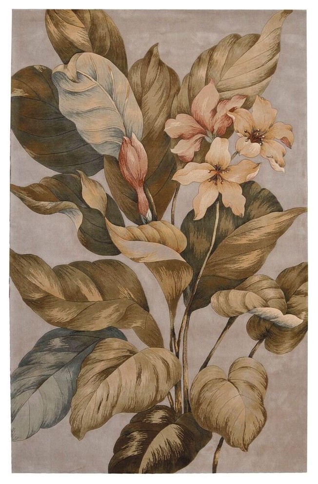 Nourison Tropics Beige Area Rug 3'6"x5'6", 3'6"x5'6" Tropical Area