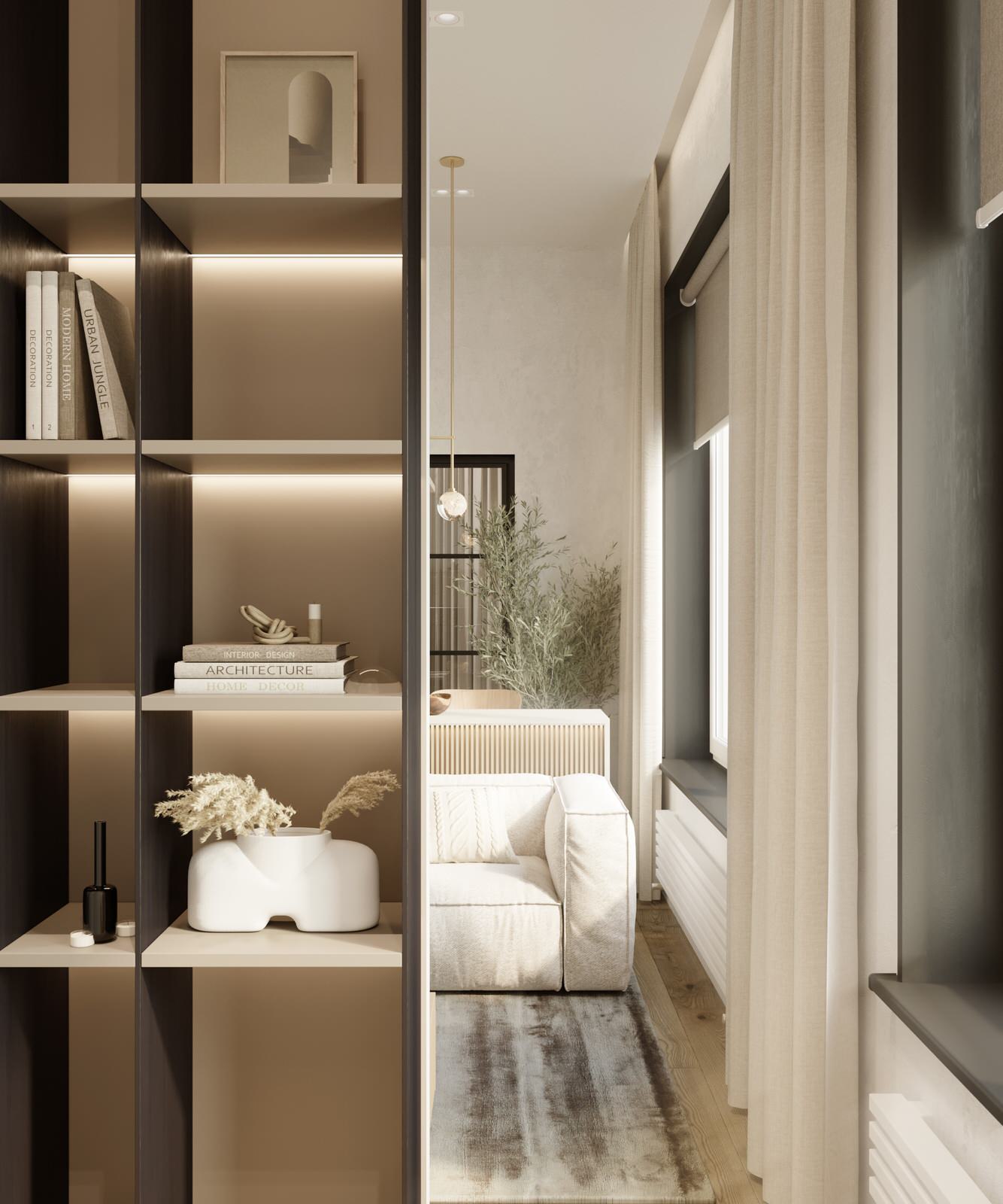 Вид из прихожей в гостиную