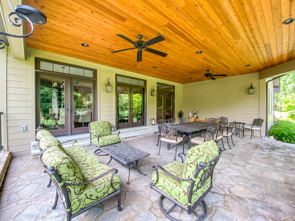 Covered Patio, Outdoor Kitchen and New Driveway Patio St Louis by Heartlands Building