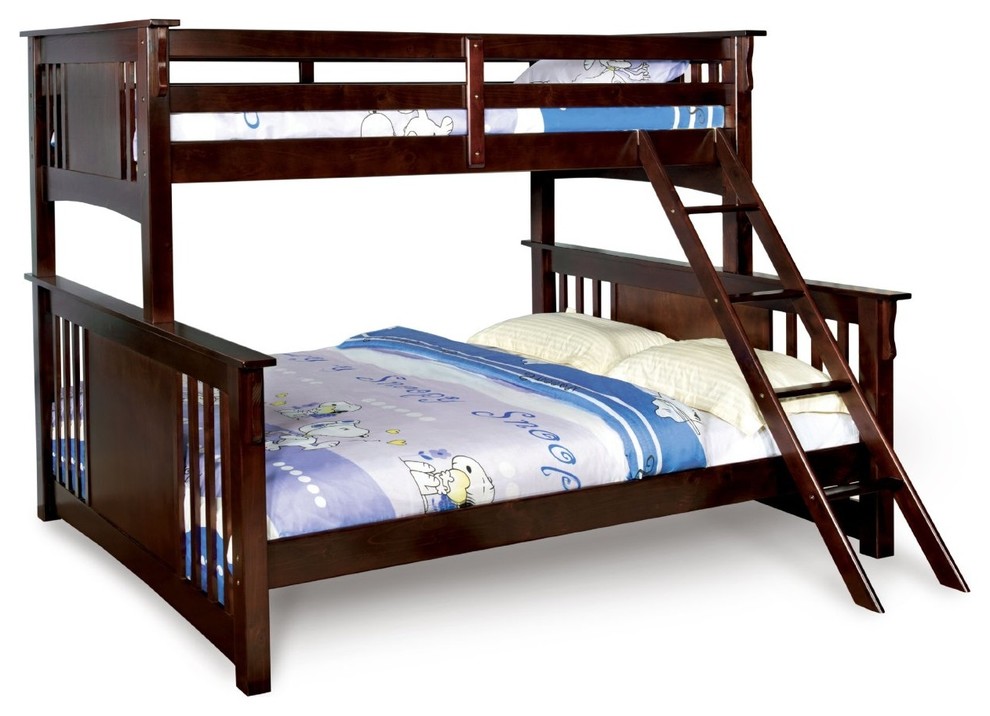 twin over queen bunk bed wood
