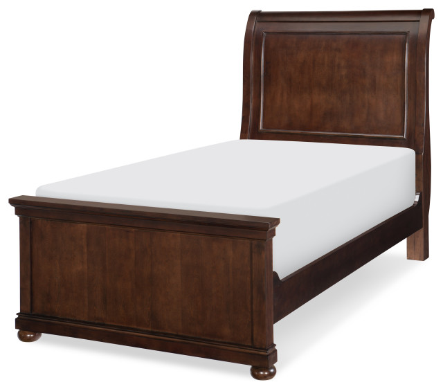 Canterbury Complete Sleigh Bed, Twin, Warm Cherry