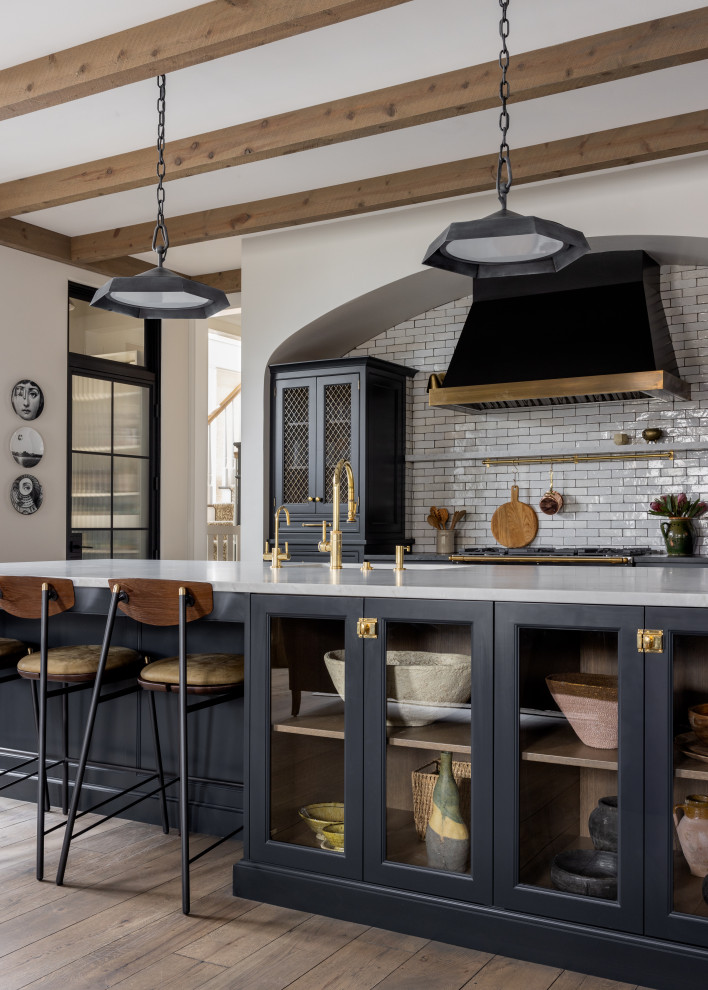 Example of a transitional kitchen design in Chicago