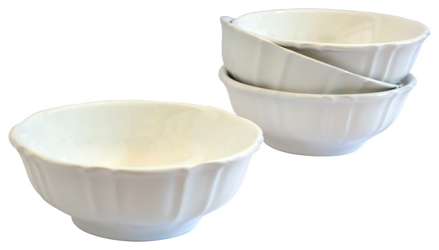 Chloe 4 Piece Cereal Bowl Set, White