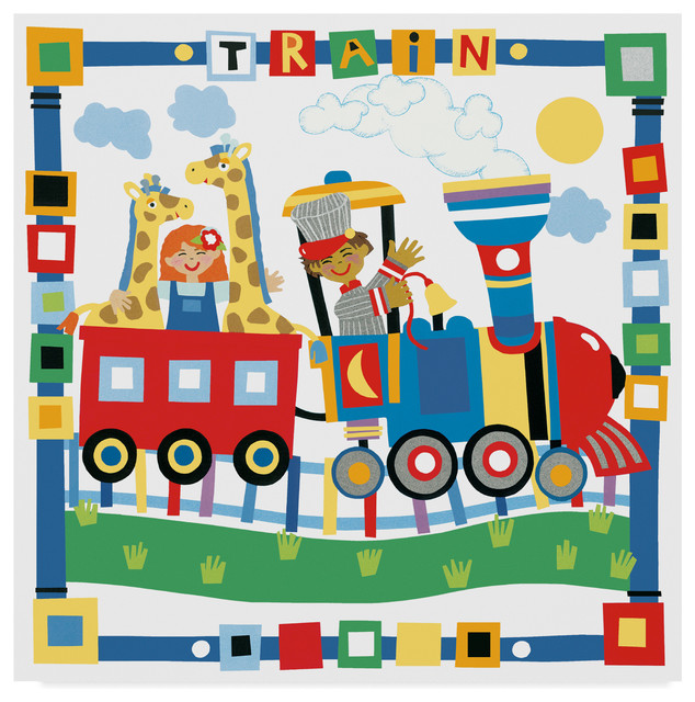 ART PRINT POSTER NURSERY COLLAGE TRAIN BUS BOAT CAR KIDS BEDROOM LFMP0830