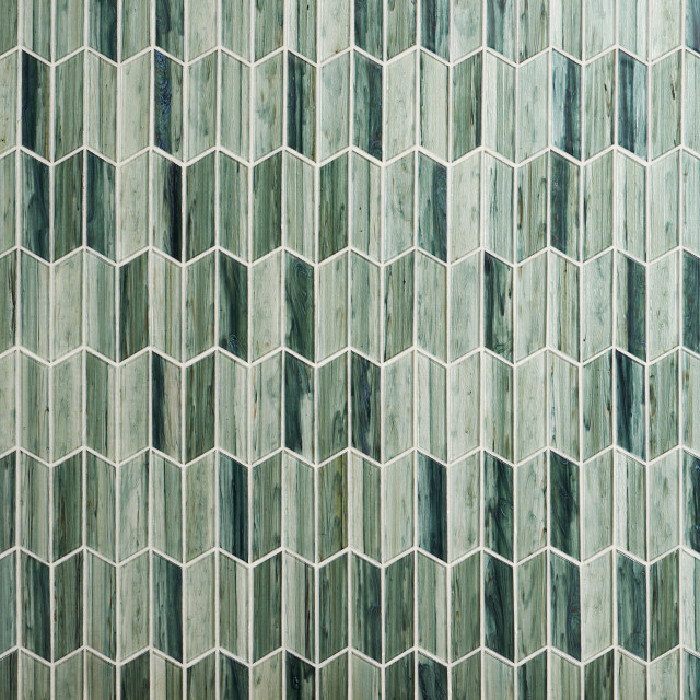 Tara Chevron Glass Mosaic Tile - Contemporary - Mosaic Tile - by Ivy