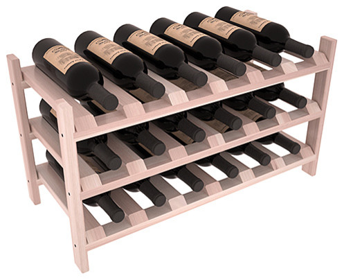 18 Bottle Stackable Wine Rack in Premium Redwood