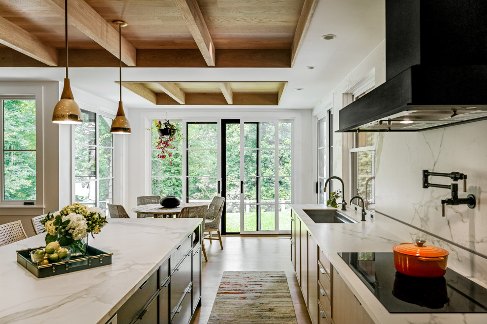 Inspiration for a transitional kitchen remodel in Boston