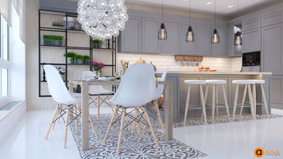 Дизайн кухни в белом цвете