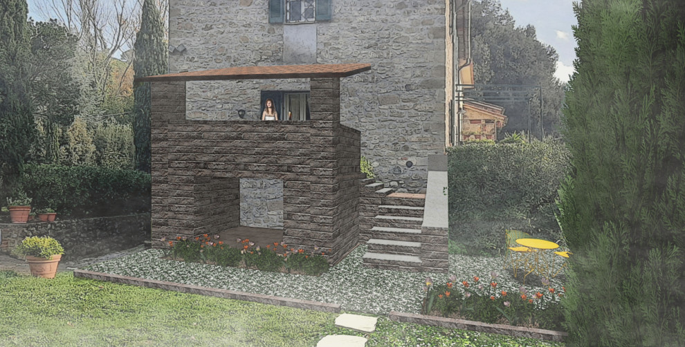 Cascina in collina con uliveto