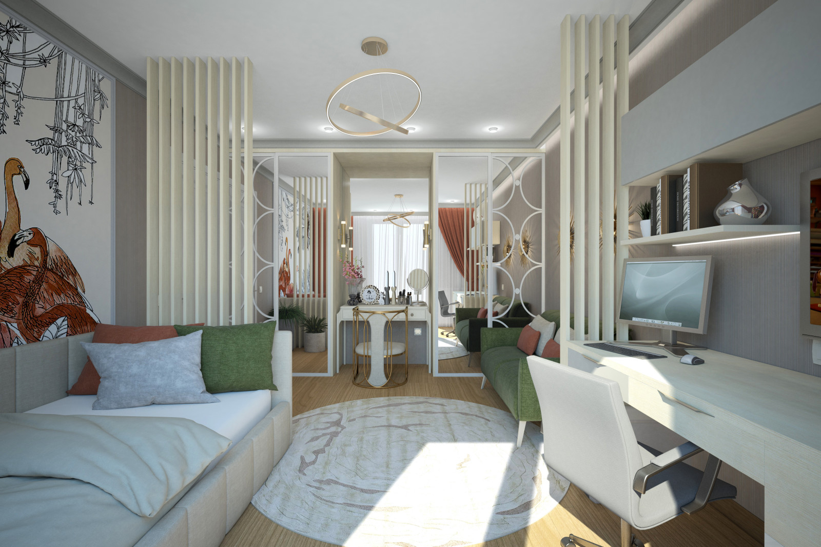 Две детские комнаты. Квартира в многоэтажном доме 160м2.