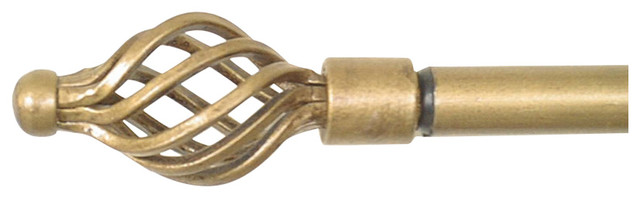 Spiral Gold Tapestry Rod Set Large Traditional Curtain Rods