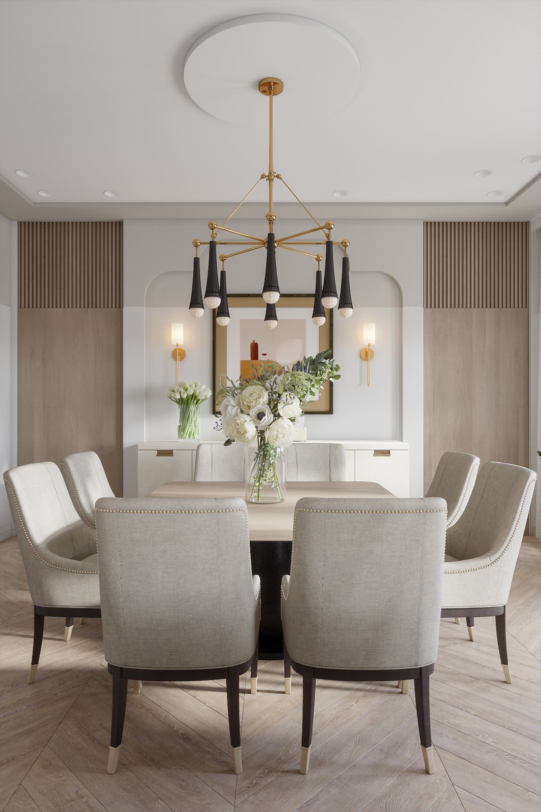 Гостиная, объединенная со столовой