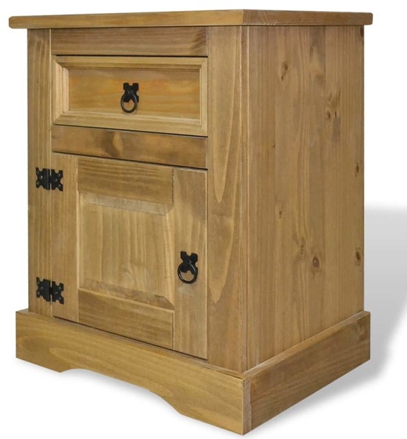 vidaXL Bedside Mexican Pine Corona Range Nightstand End Side