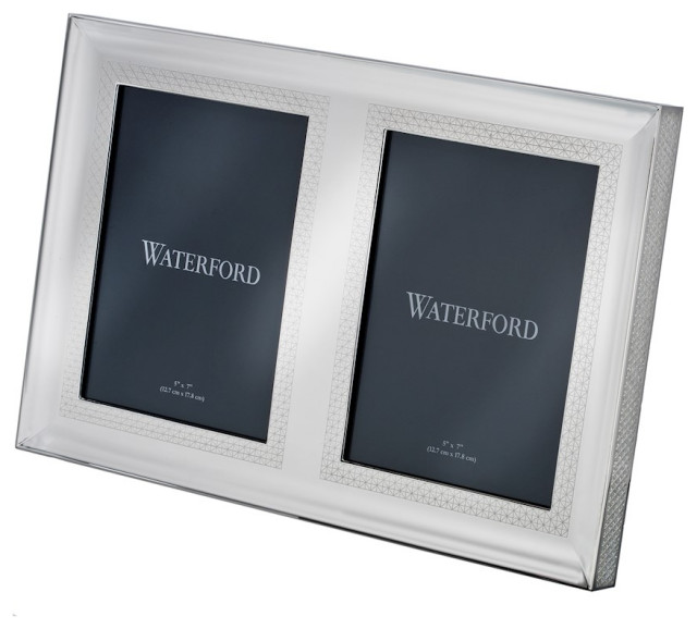 Waterford Lismore Diamond Silver 5x7 Double Frame Transitional