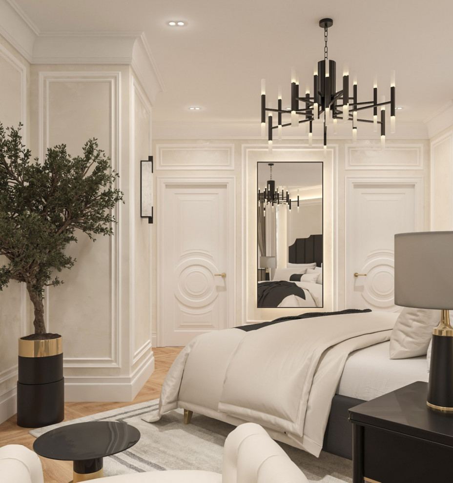 Интерьер мужской мастер - спальни . Таунхаус КП "Образцово"