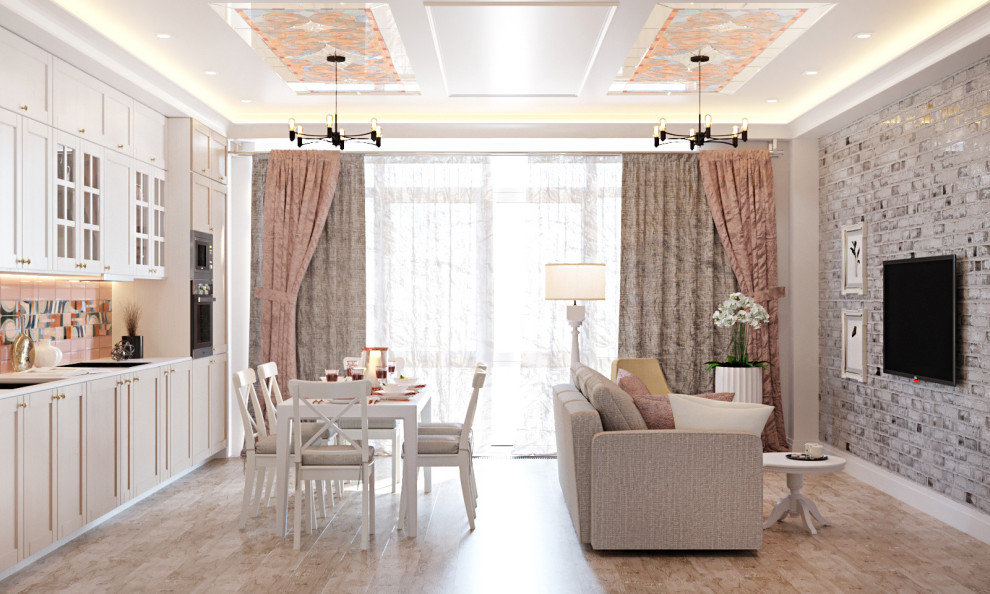 Дизайн проект квартиры  общей площадью 87 м2 в стиле "Эклектика"