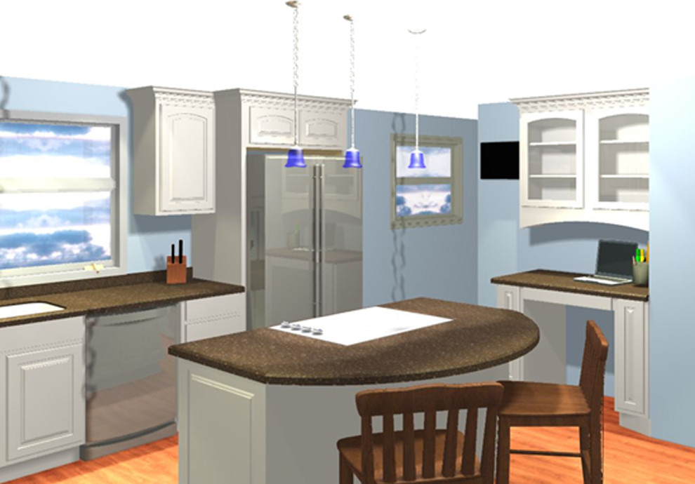 Home design - mid-sized transitional home design idea