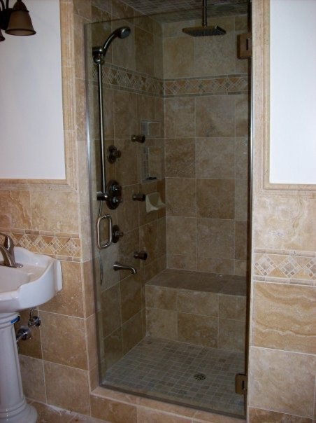 Frameless Shower  Door Traditional Bathroom  Los 