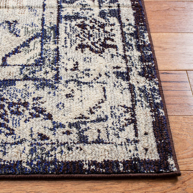 Traditional Distressed Medallion Area Rug, Polypropylene, Medallion ...