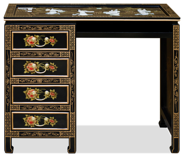 Black laquer asian desk table Nyomi marcella spank