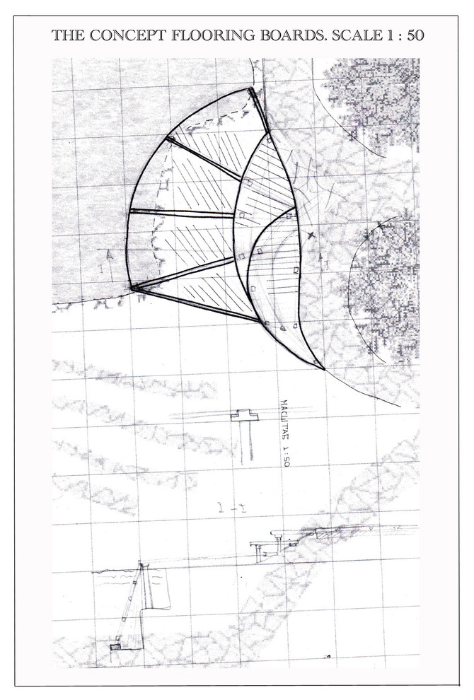 the house on the terraces with a pond near Moscow. The area 5000 sq m