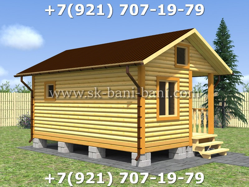 Баня 4х6 из сухого бруса 140х140 под ключ