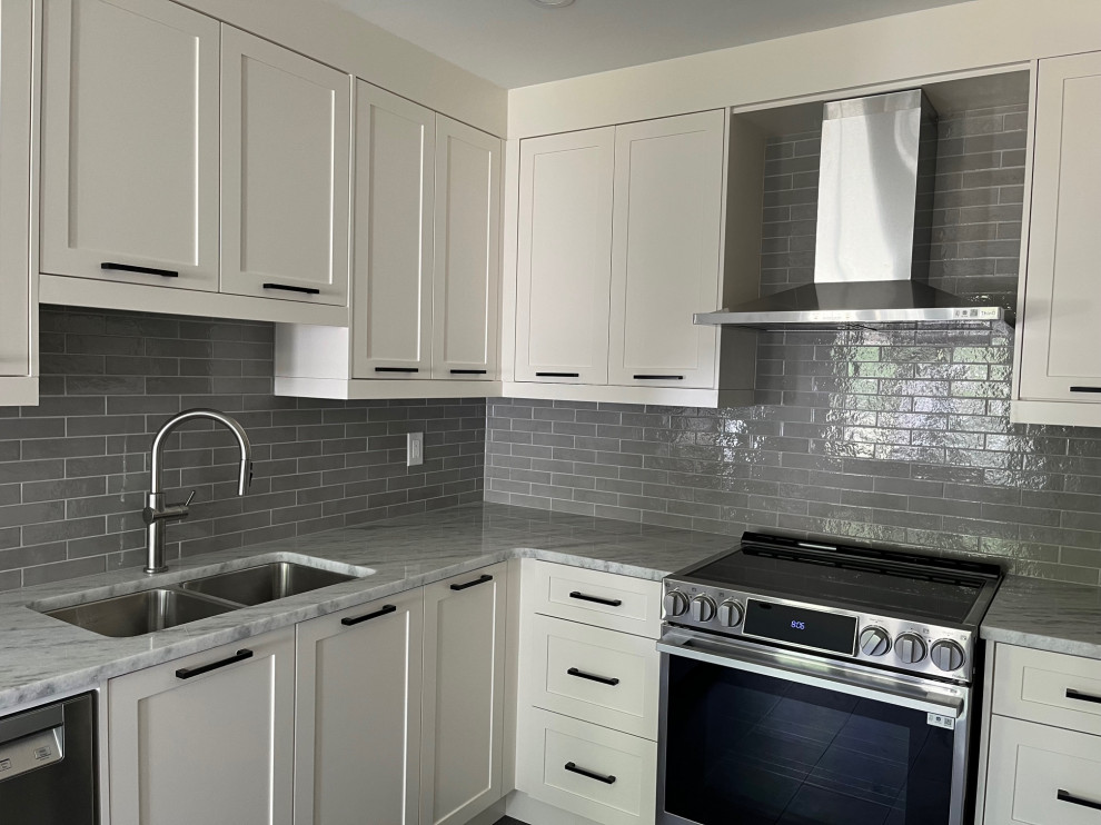 Beautiful HDF kitchen with granite countertop & waterfall