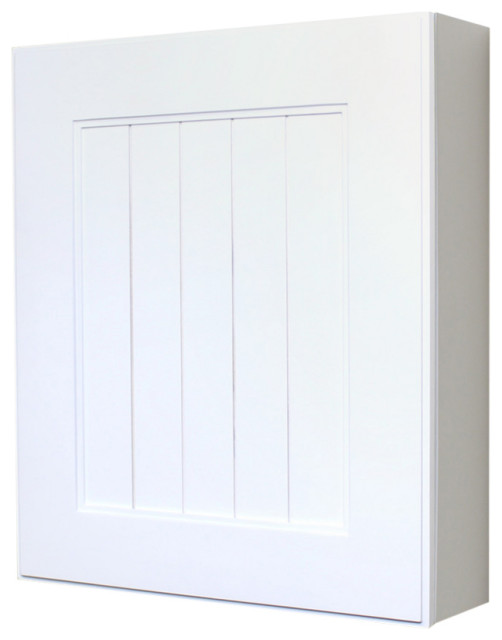 White Shaker Style WallMount Medicine Transitional