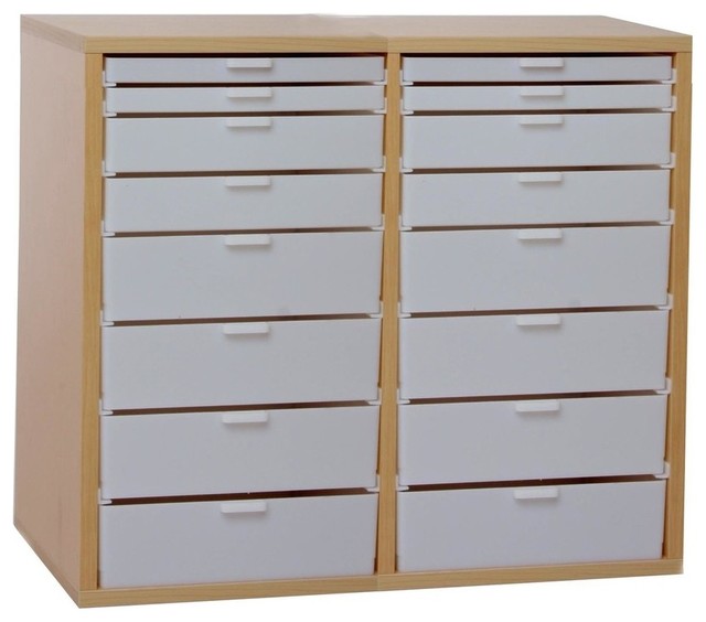 Double Wide Kit U Maple Cabinet With White Drawers
