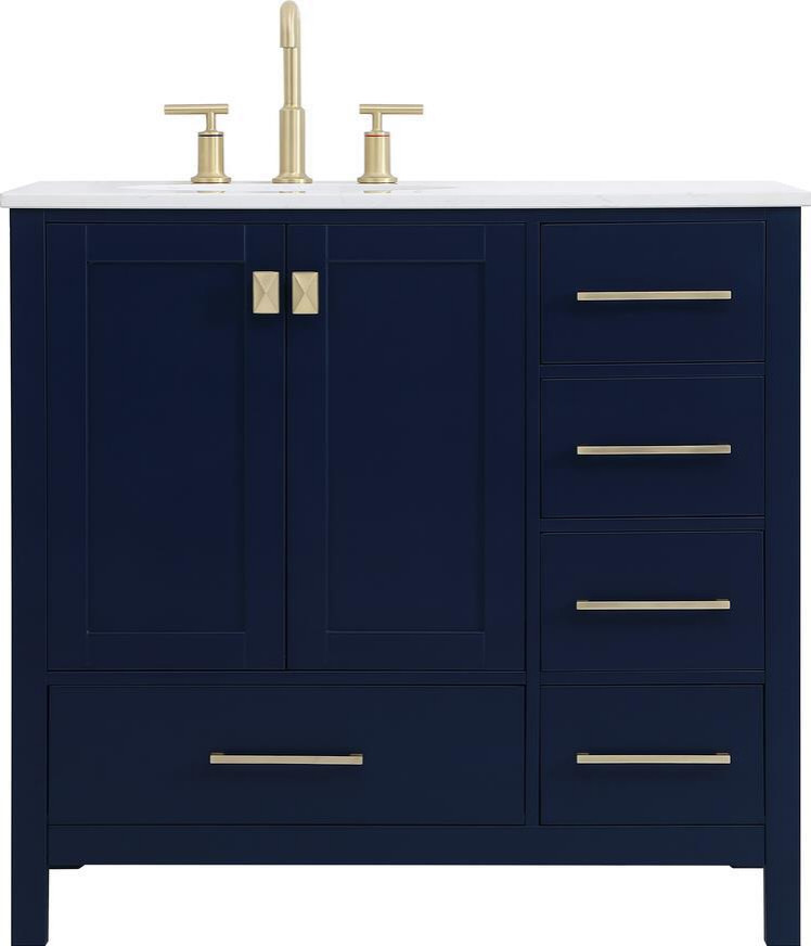 Bathroom Vanity Sink Traditional Antique Single Gold Blue Black