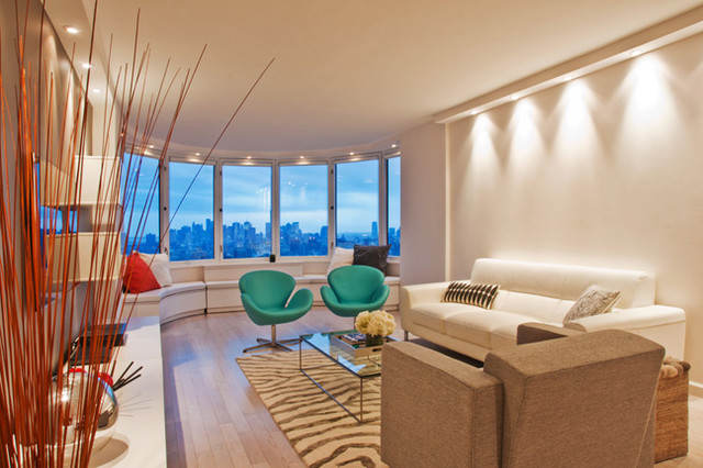 Midtown East Condo modern-vardagsrum