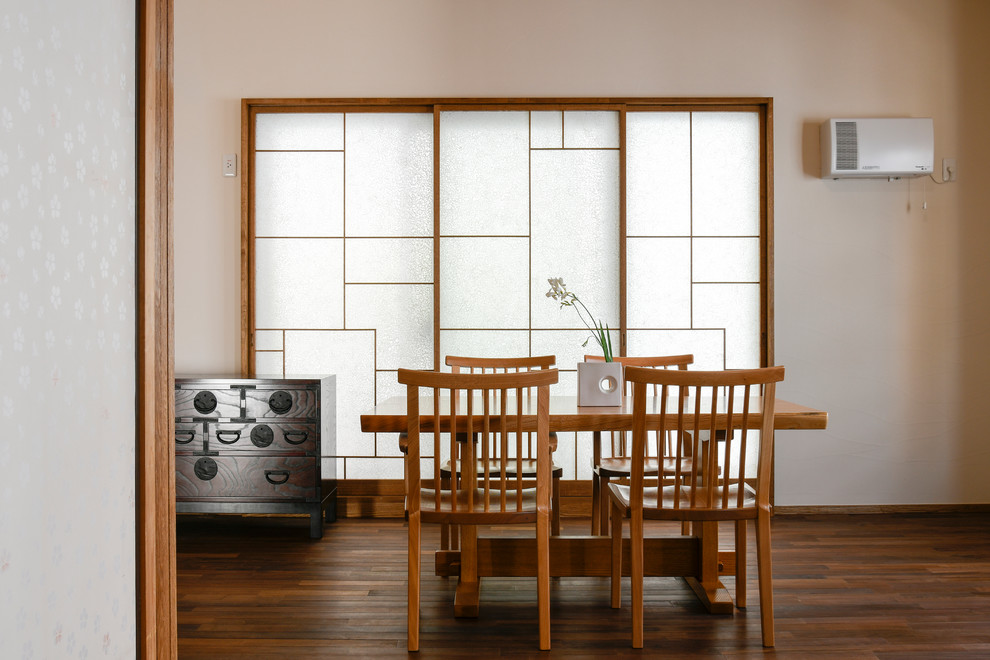Design ideas for a large asian dining room in Other.