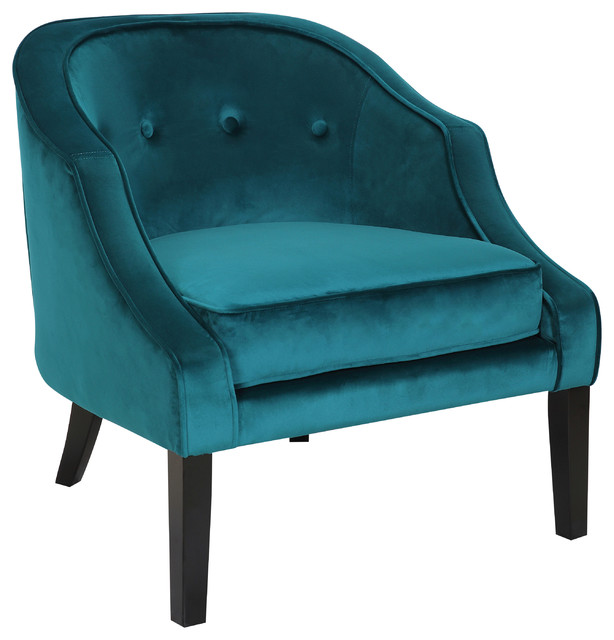 Sofia Contemporary Accent Chair in Velvet by LumiSource, Green