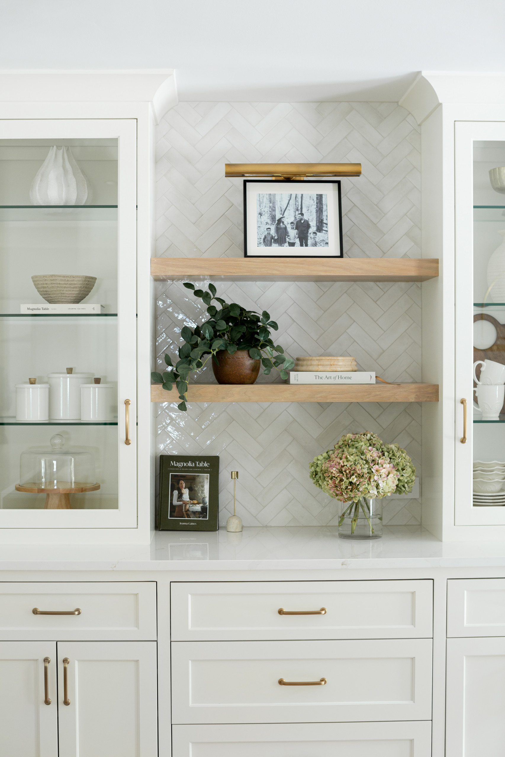 PEACHTREE CORNERS - White kitchen with Green island