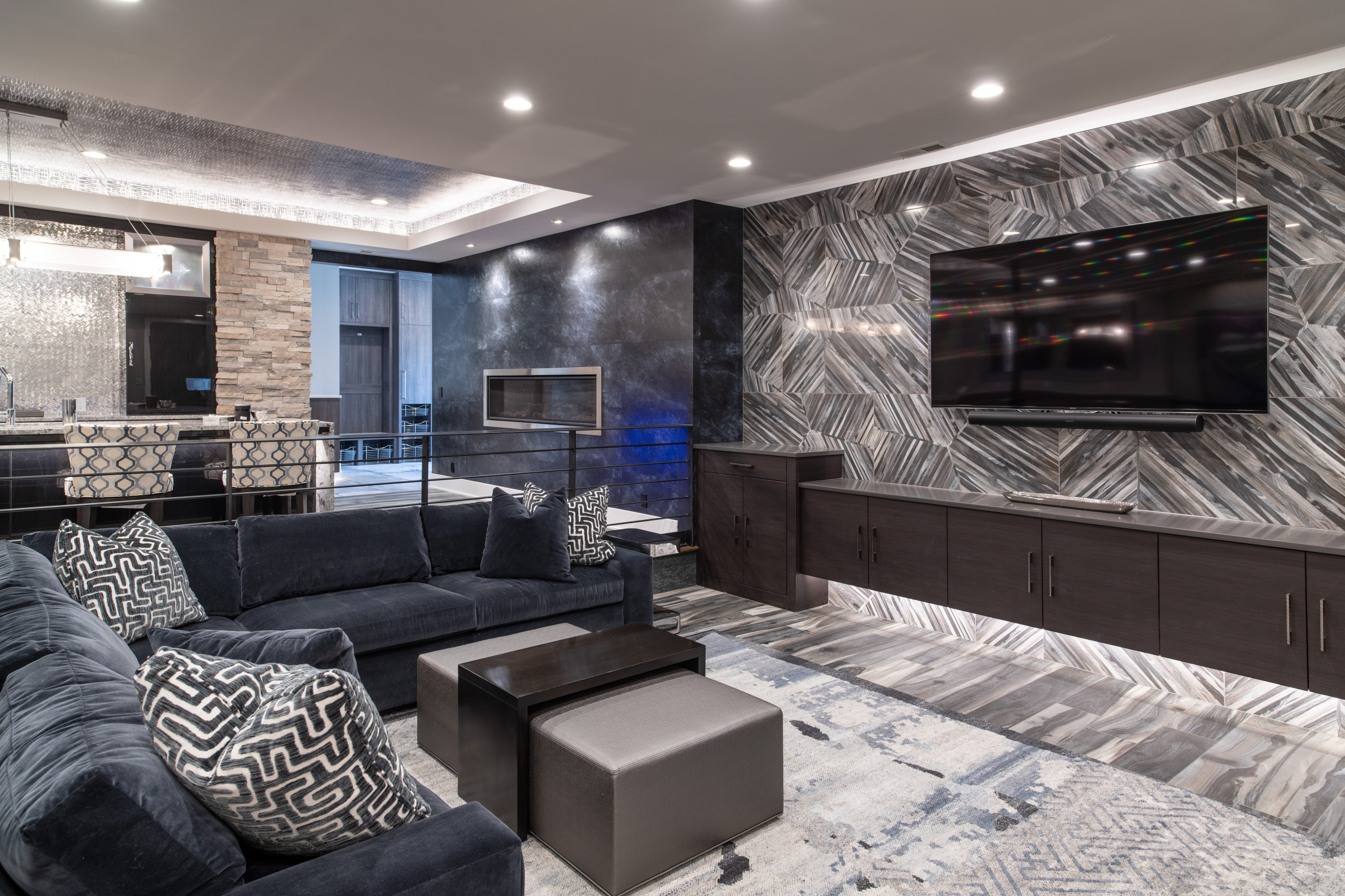 Modern Style Custom Basement | Sterling Ridge