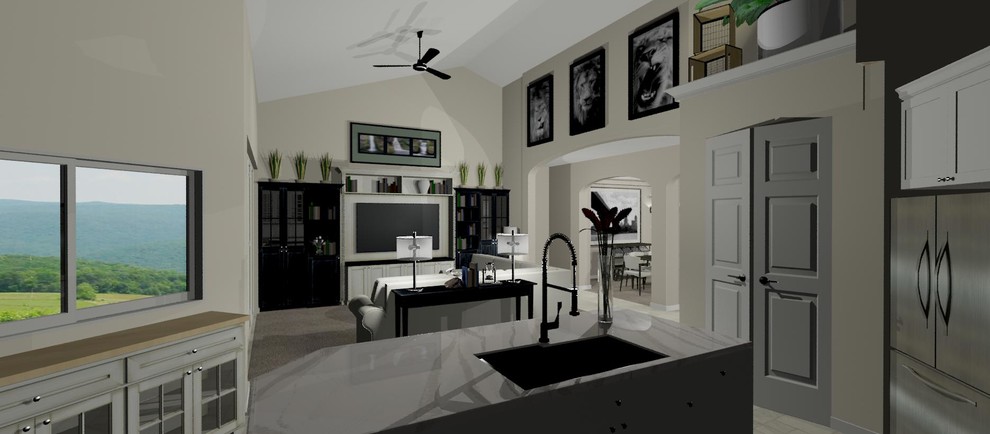 Home design - large transitional home design idea in Phoenix